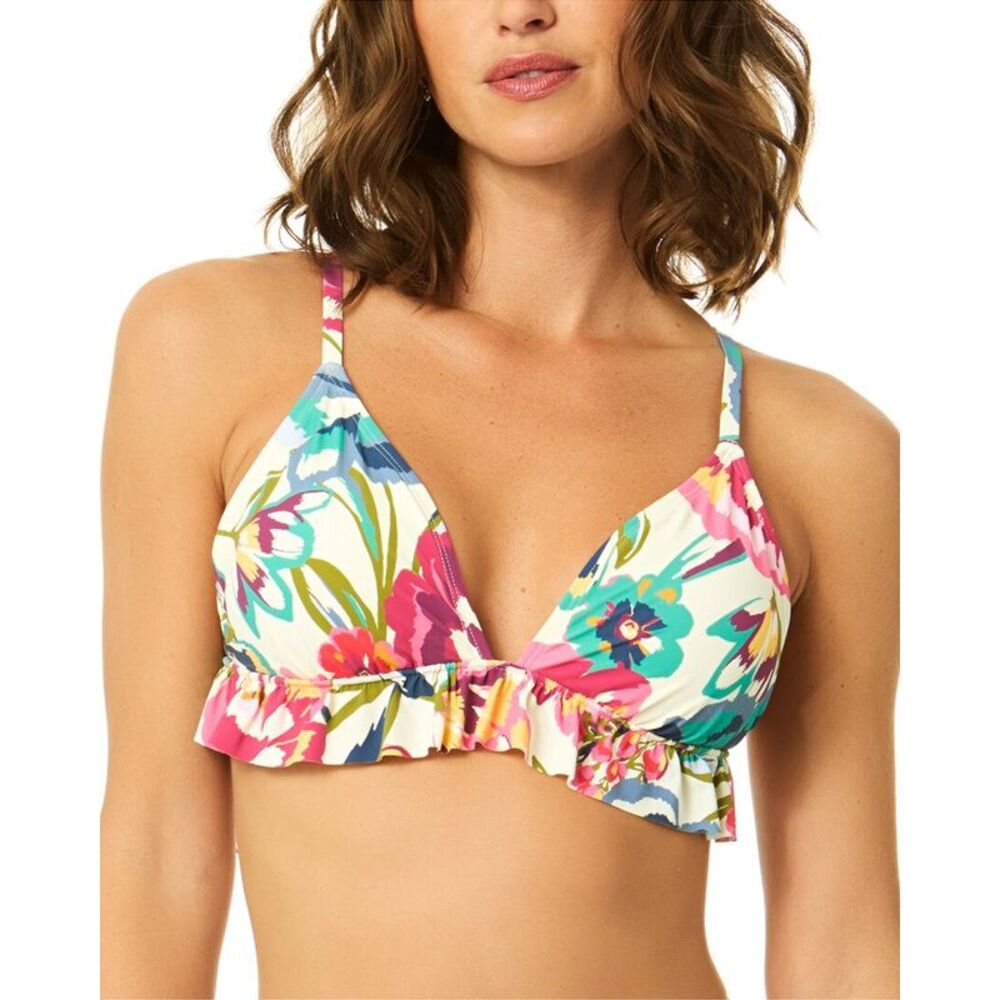 Cece Womens  Triangle Ruffle Top